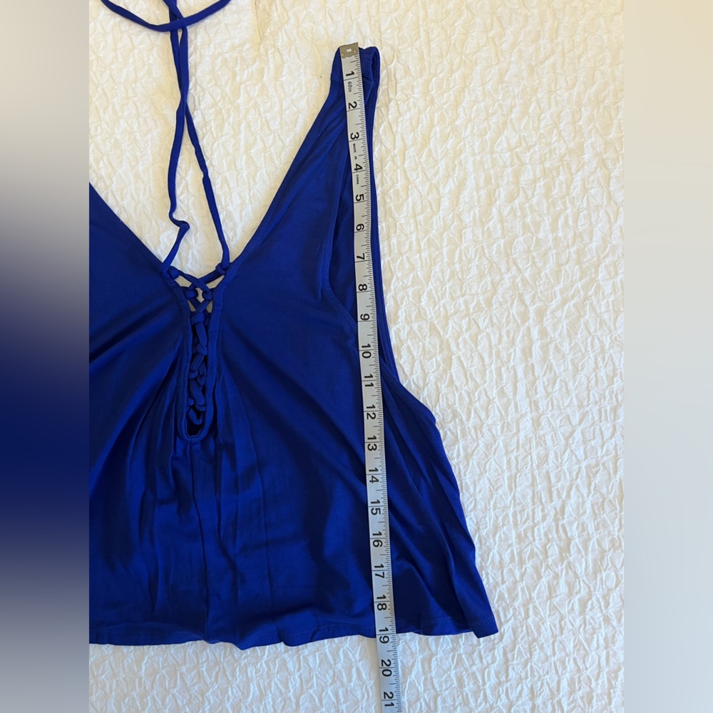 Lucy Love “Lace-Up Swing” Tank – Royal Blue, Size M - Picture 4 of 6
